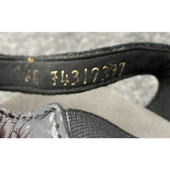 SAS Allegro Comfort Sandal Size 6 M | Black Croc Leather Strappy Heel Shoe - Picture 5 of 14